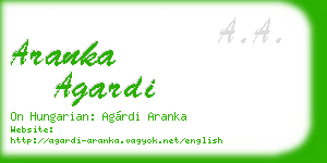 aranka agardi business card